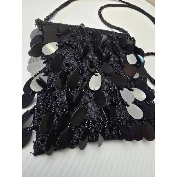 Evening Bag Black Sequined - Picture 2 of 8